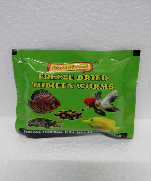 FREEZED DRIED TUBEX WORMS 10 GRMAS PACKET